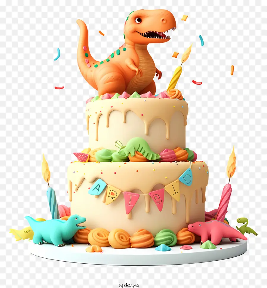 Gâteau D'anniversaire Dinosaure，Gâteau D'anniversaire PNG