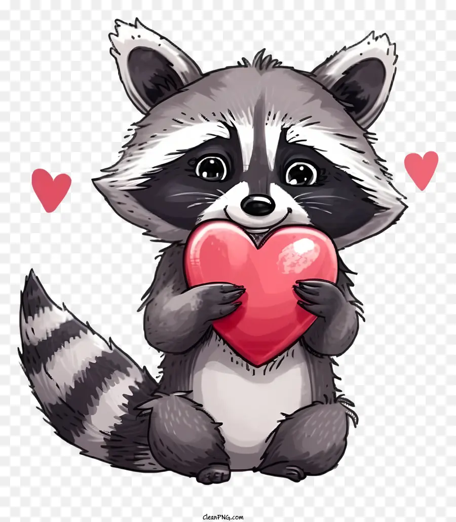 Plat Valentine Raccoon，Dessin Animé De Raton Laveur PNG