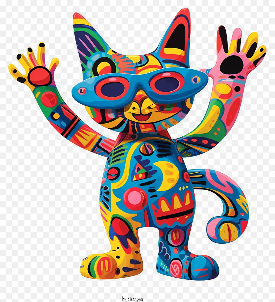 Chat Fantaisiste，Chat Coloré PNG