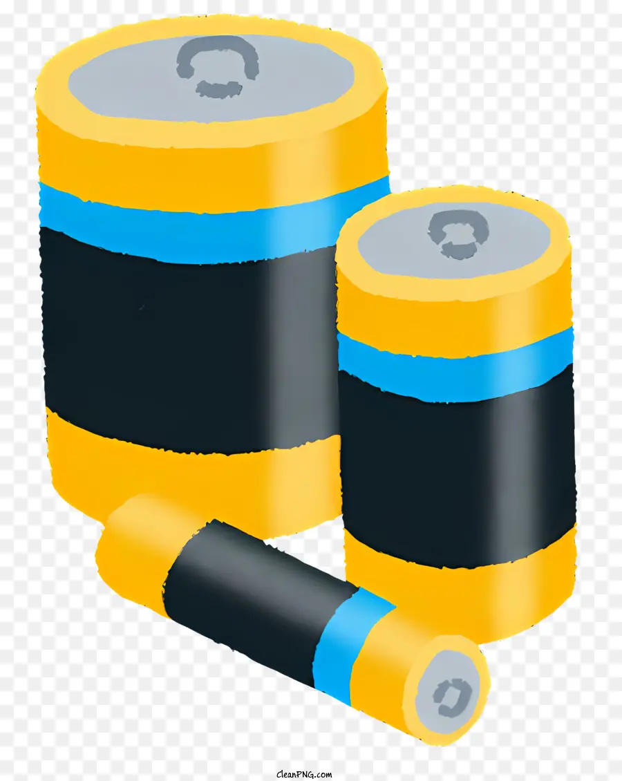 Batterie，Piles Jaunes Et Noires PNG