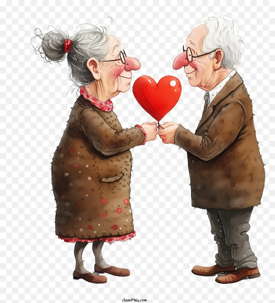 Le Jour De Valentines，Vieux Couple PNG