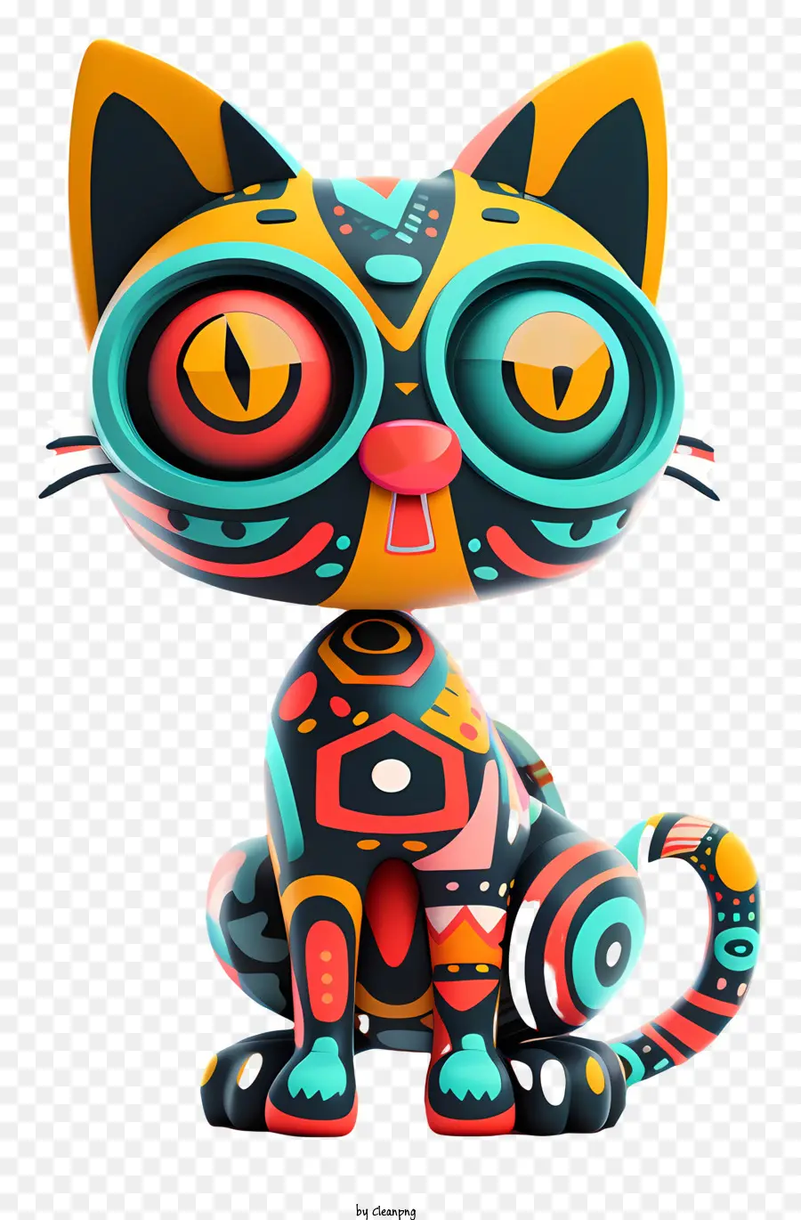 Chat Fantaisiste，Chat Coloré PNG