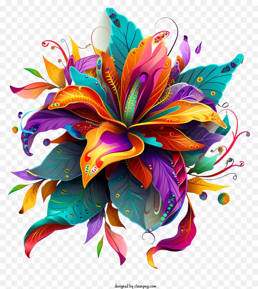 Fleurs De Mardi Gras，Coloré Fleur PNG