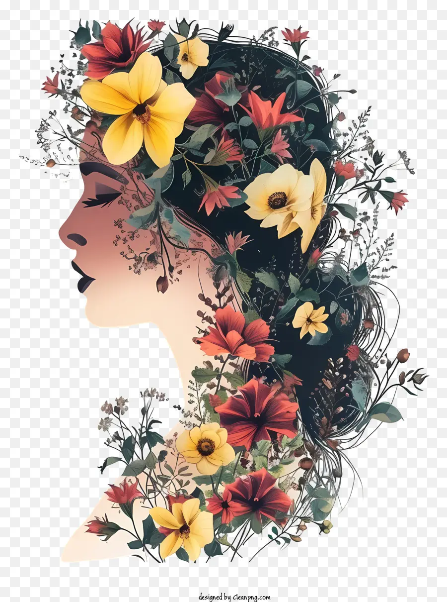 La Femme Et Les Fleurs，Fleur De La Couronne PNG