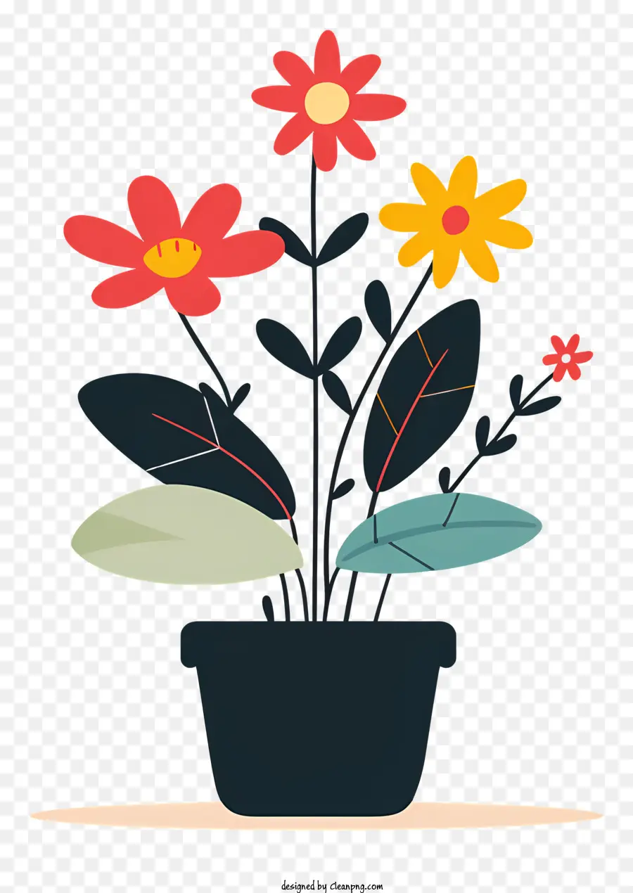 Pot De Fleur Moderne，Fleurs En Pot PNG