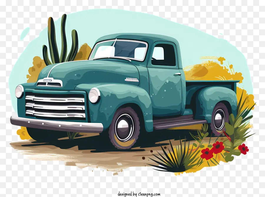 Camionnette，Camion Bleu PNG