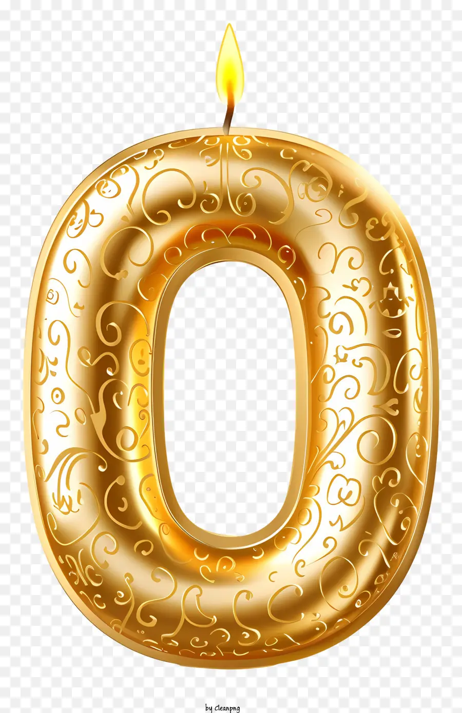 Bougie De Forme Numérique，Lettre D'or O PNG