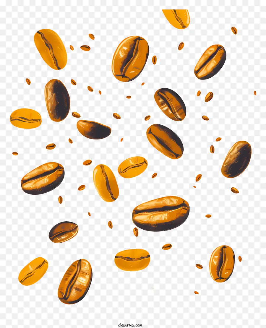 Grains De Café Volants，Café En Grains PNG