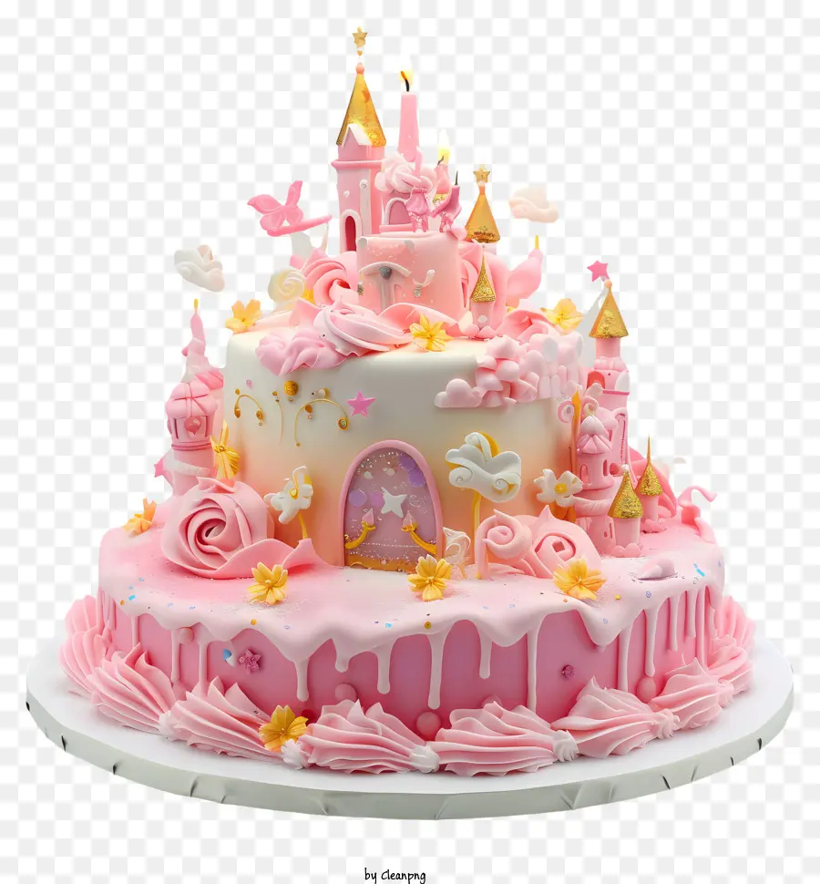 Gâteau D'anniversaire Princesse，Gâteau Du Château PNG