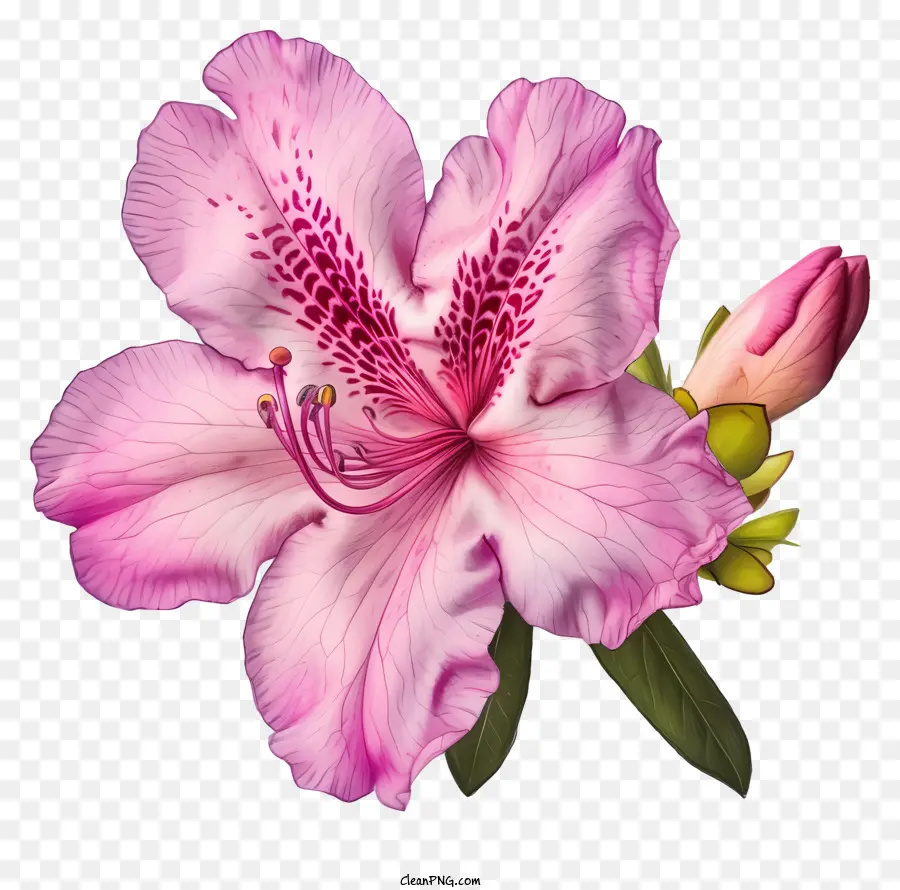 Fleur élégante D'azalea Dessinée à La Main，Fleur Rose PNG
