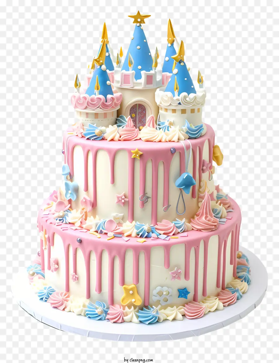 La Princesse Gâteau D'anniversaire，Gâteau à Trois Niveaux PNG