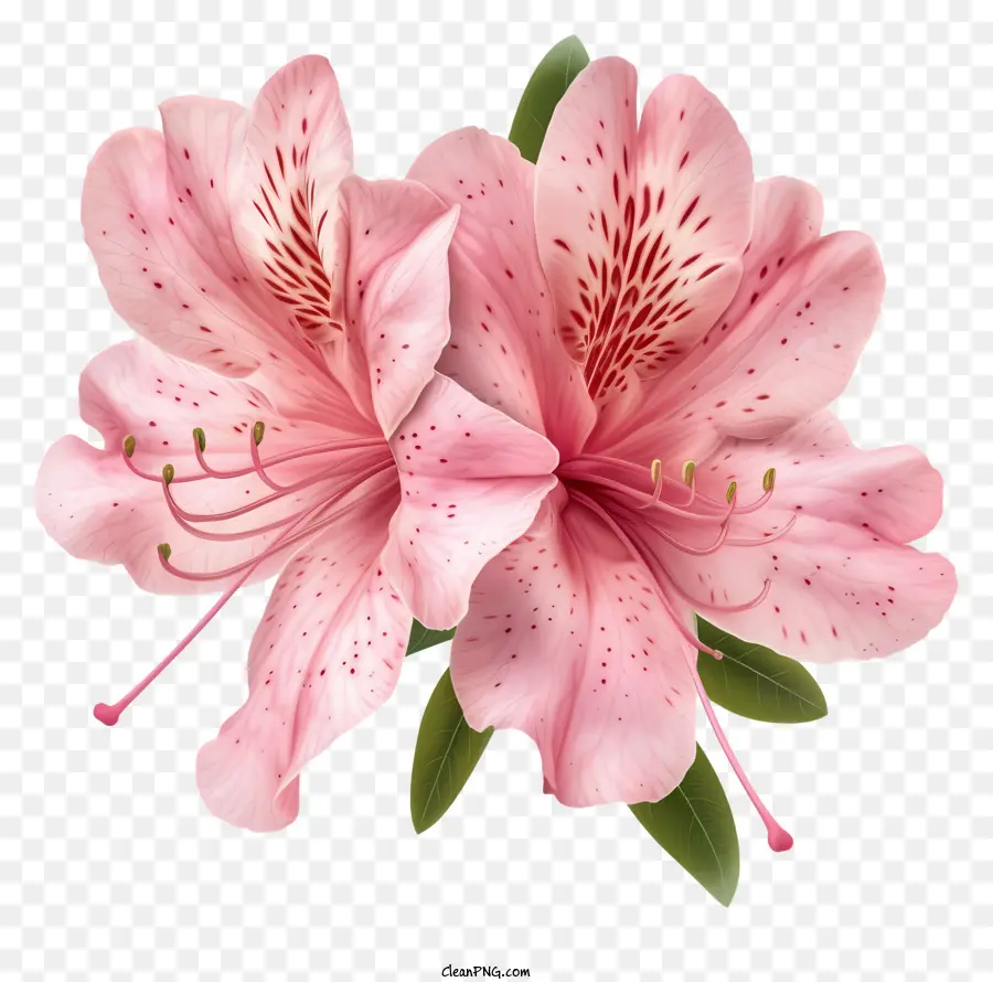 Fleur D'élégante Azalea Réaliste，Fleur Rose PNG