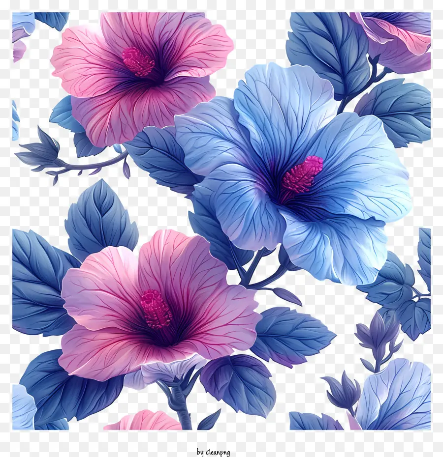 Contexte Du Motif Floral，Fleurs D'hibiscus PNG