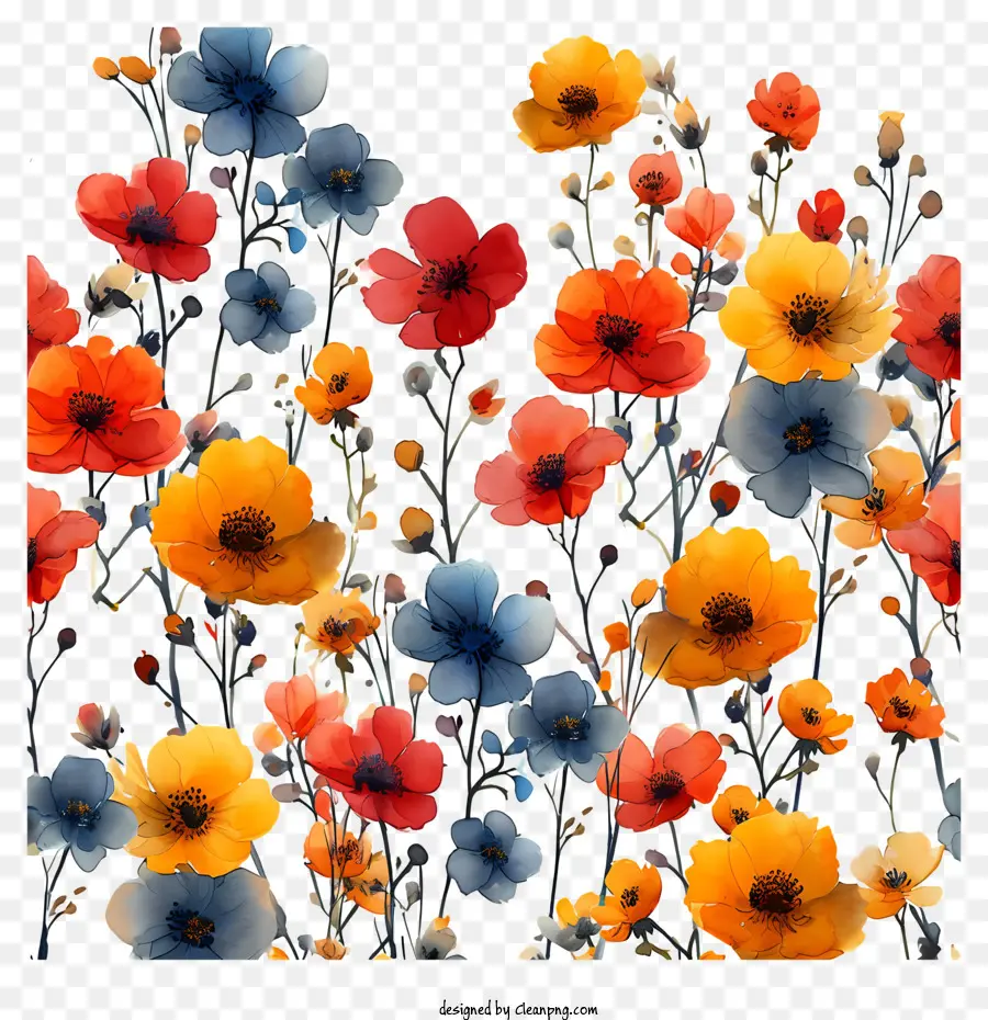 Fond De Motif Floral，Fleurs PNG