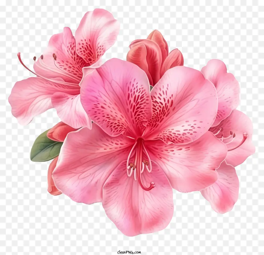 Fleur Plate élégante Azalea，Fleur Rose PNG