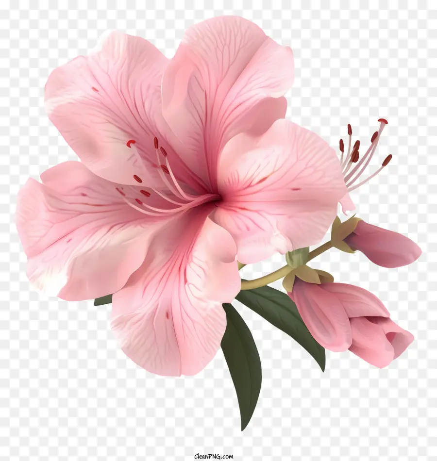 Fleur D'élégante Azalea Réaliste，Fleur Rose PNG