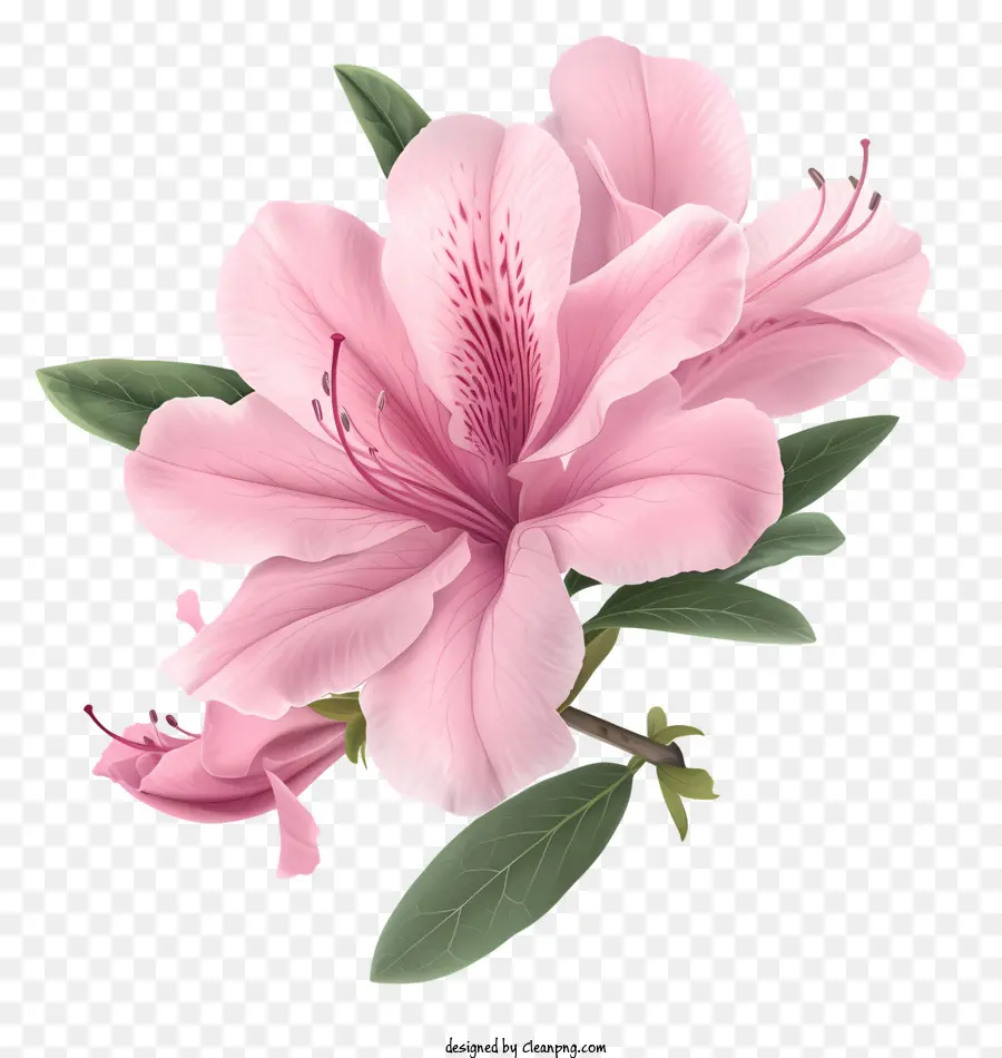 Fleur D'élégante Azalea Réaliste，Fleur D'azalée Rose PNG