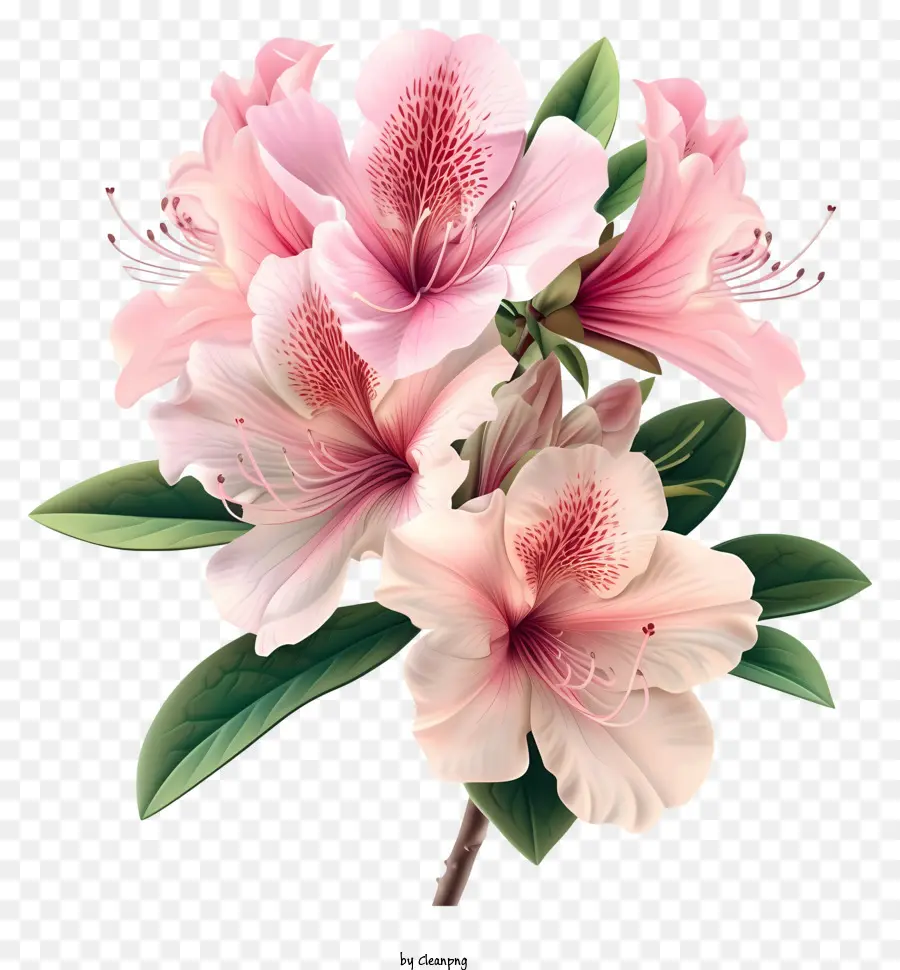 Elegant Azalea Flower Vector 3d，Bouquet PNG