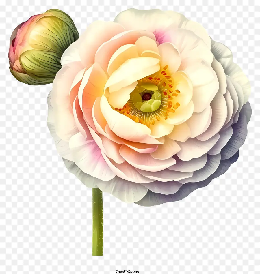 Icône élégante De Fleur De Ranunculus，Fleur Rose PNG