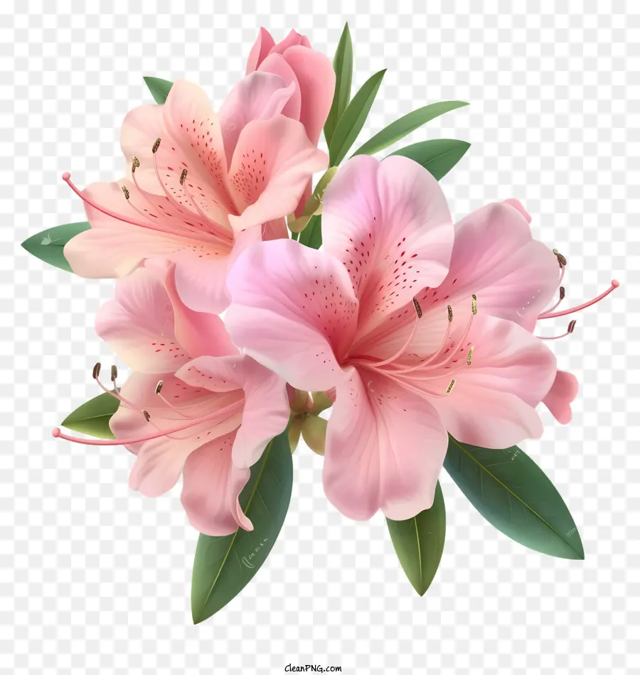 Elegant Azalea Flower Vector 3d，Rhododendrons PNG