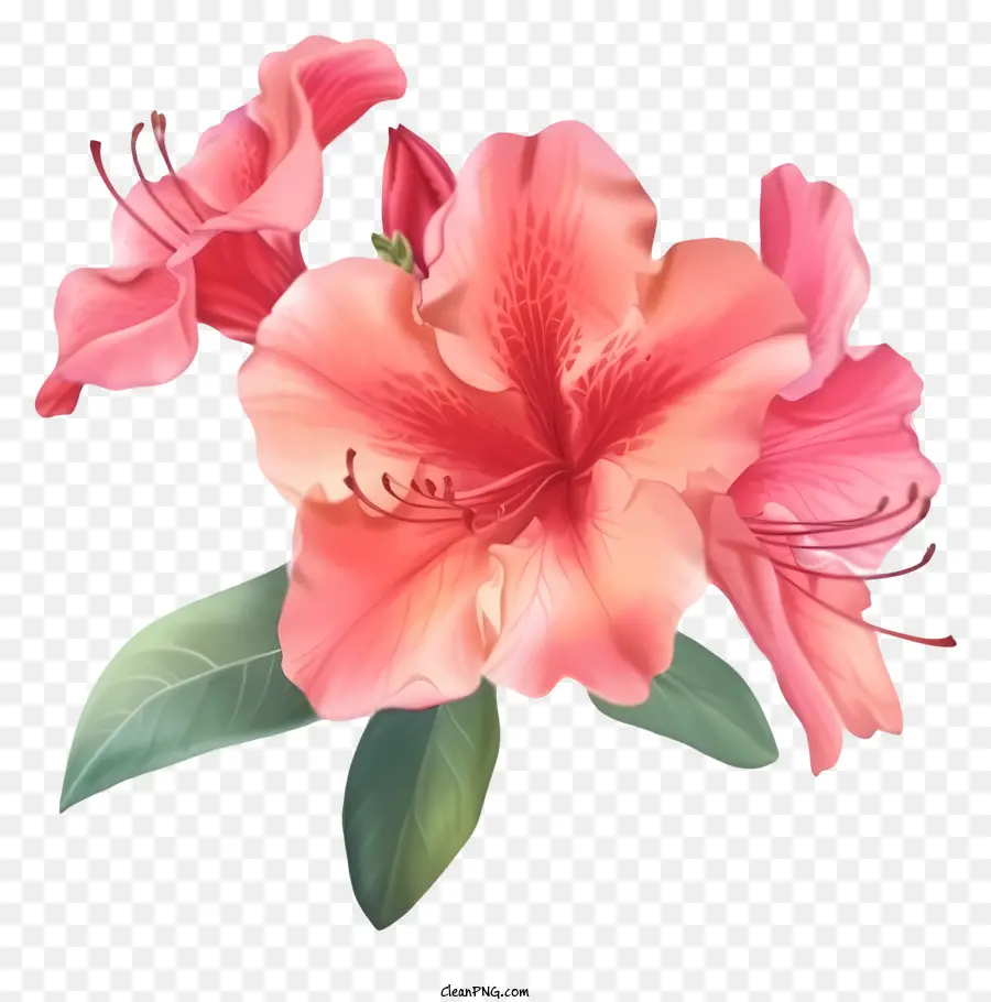 Fleur Plate élégante Azalea，Fleur D'azalée Rose PNG