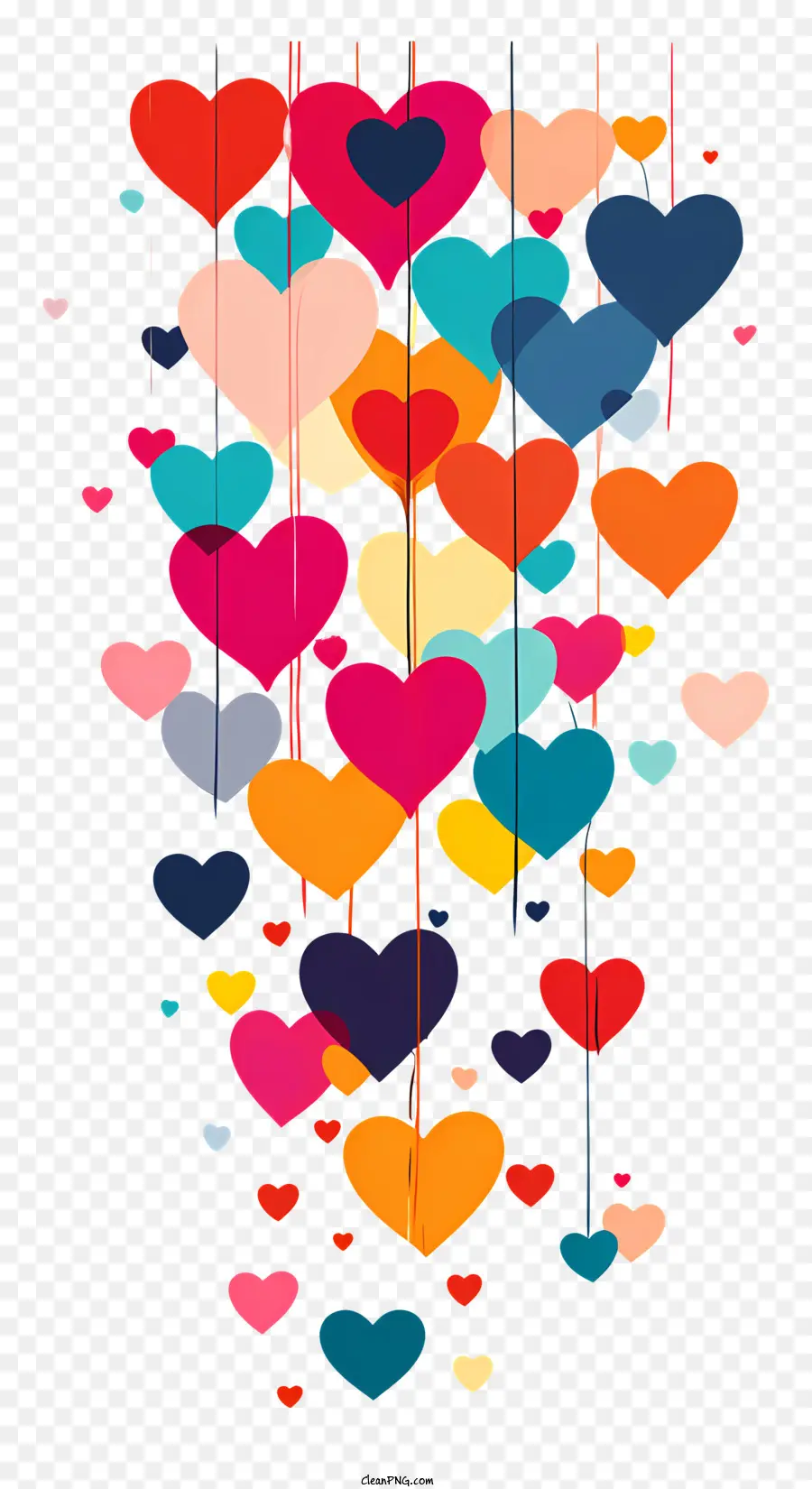 Donner La Journée Des Coeurs，Coeurs Colorés PNG