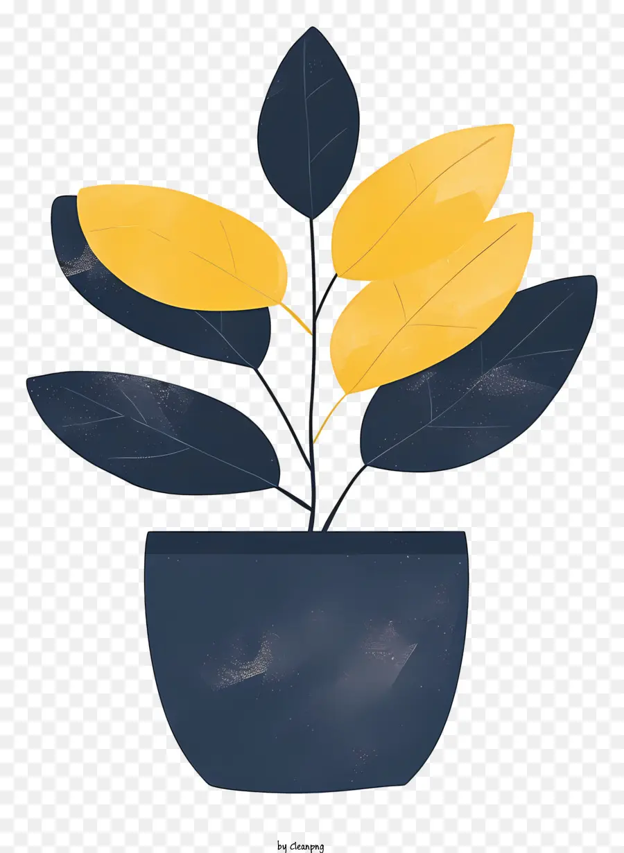 Moderne Pot De Fleur，Plante En Pot Bleu PNG