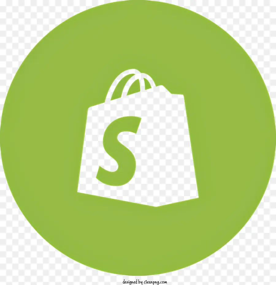 Logo Shopify，Noir Sac Shopping PNG
