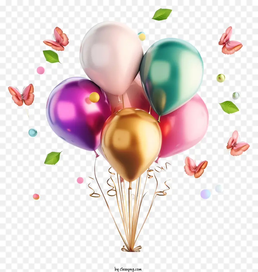 Décor D'anniversaire Réaliste，Ballons PNG