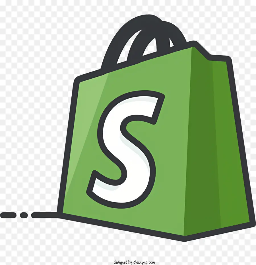 Logo Shopify，Vert Sac Shopping PNG