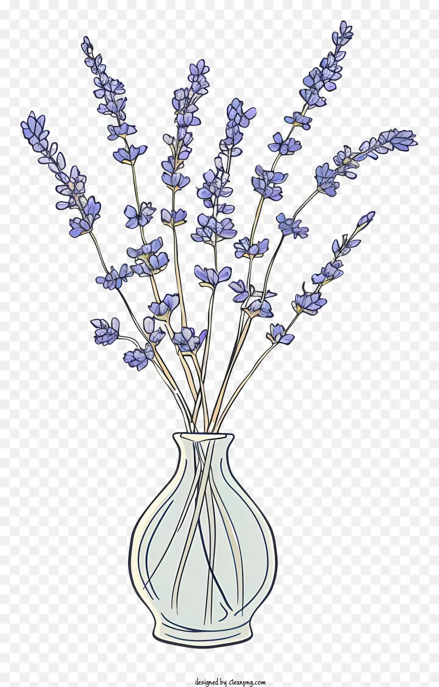 Lavande En Vase，Fleurs De Lavande PNG