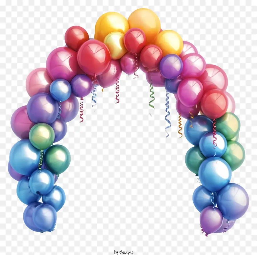 Icône De L'arc De Ballon D'anniversaire，Ballons Arc En Ciel PNG