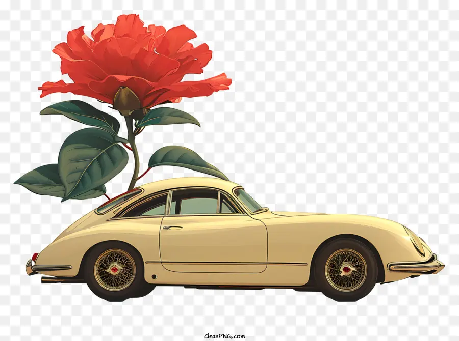 Voiture Blanche，Voiture Ancienne PNG