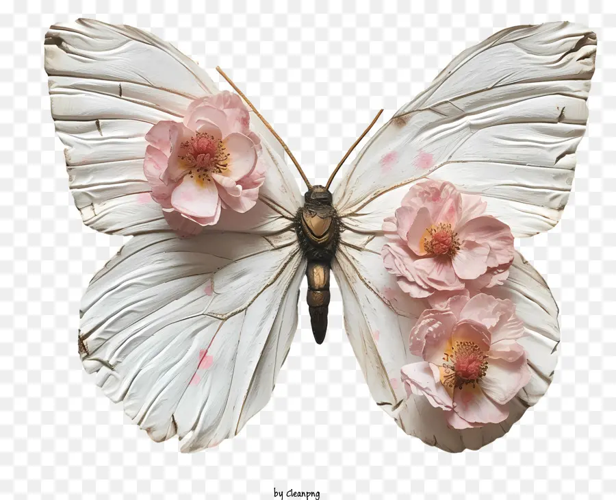 Art De Papillon，Papillon Blanc PNG