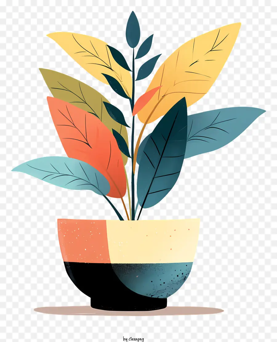 Moderne Pot De Fleur，Plante En Pot PNG