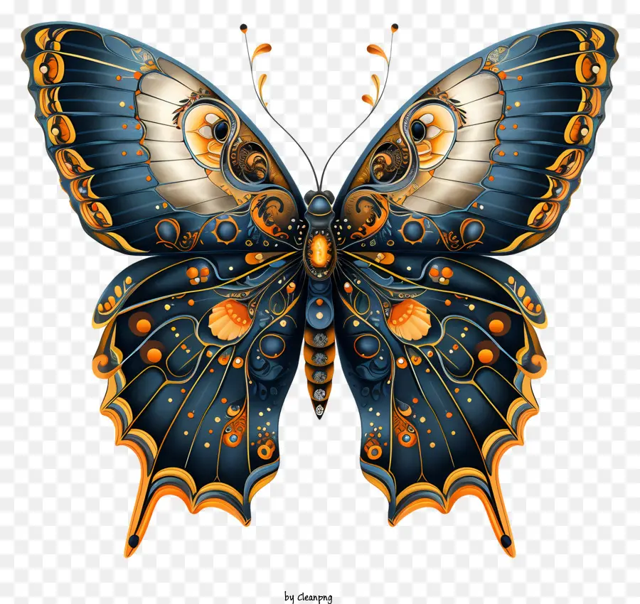 Découvrez La Journée Des Papillons，Papillon Noir Et Bleu PNG