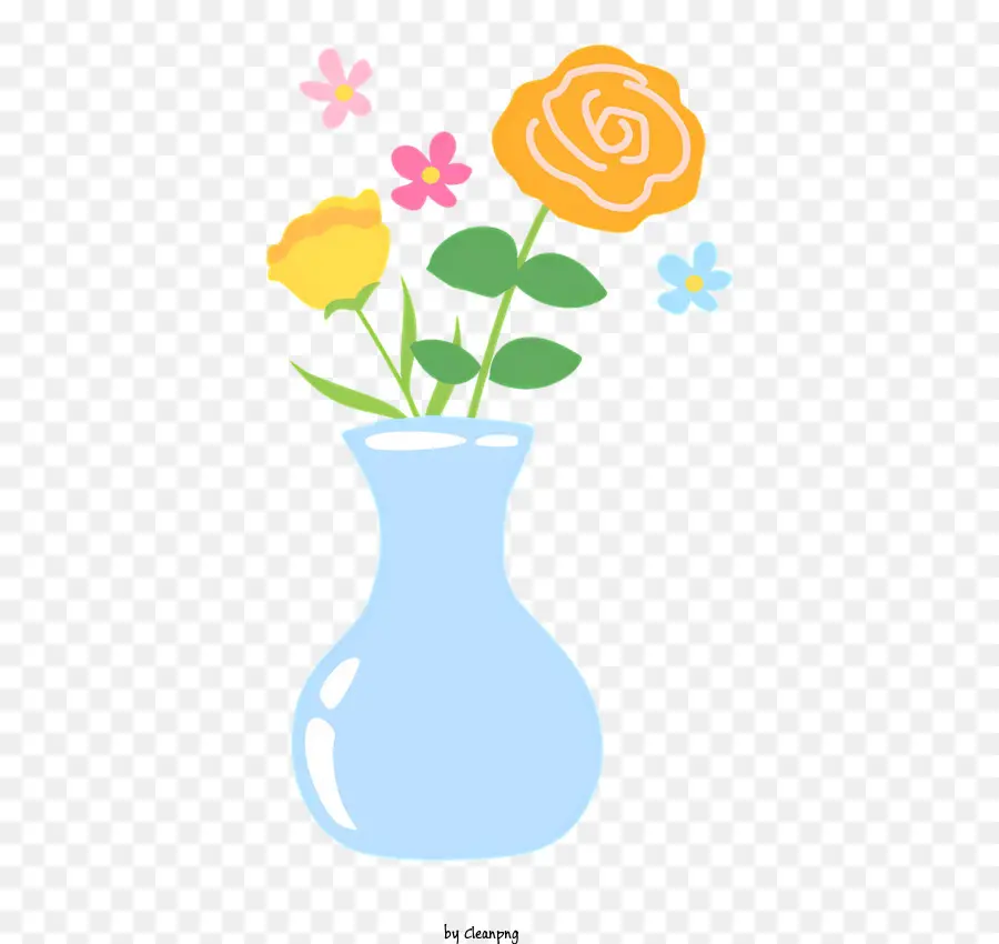 Fleurs Dans Un Vase，Vase Avec Des Roses PNG