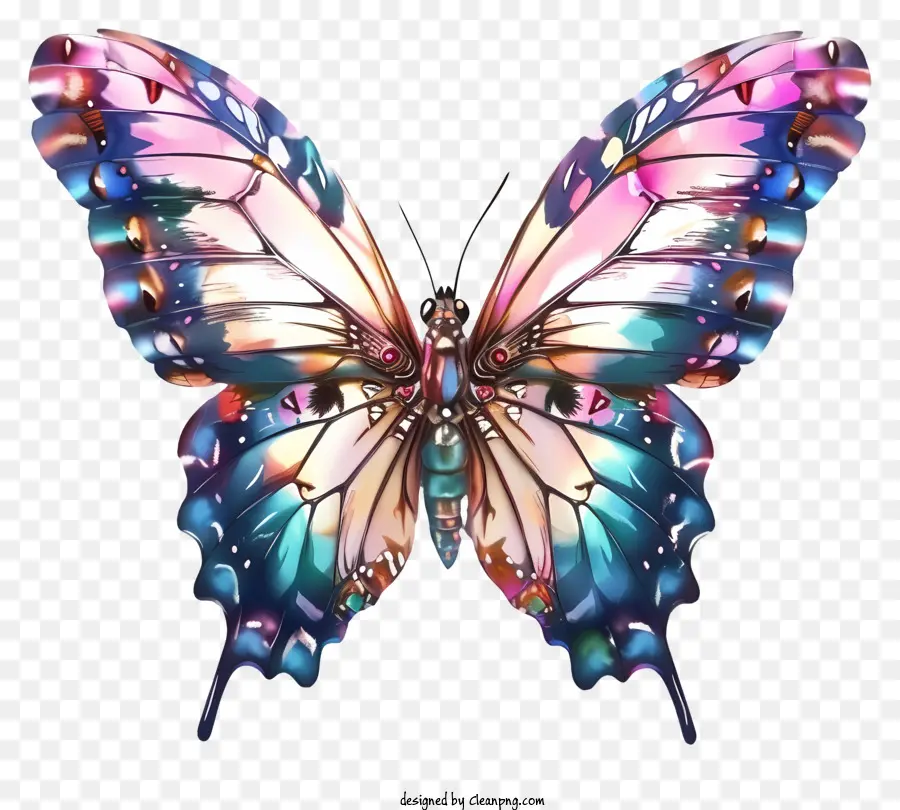 Icône De Papillon élégante，Papillon Multicolore PNG
