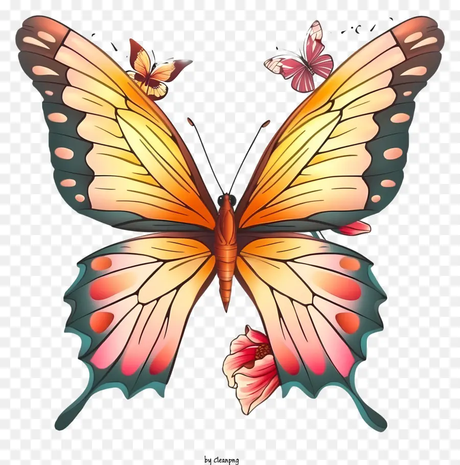 Dessin Animé élégant Papillon，Papillon PNG