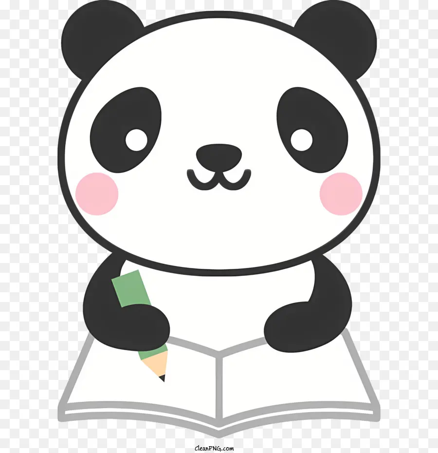 Panda，Panda Avec Un Crayon PNG