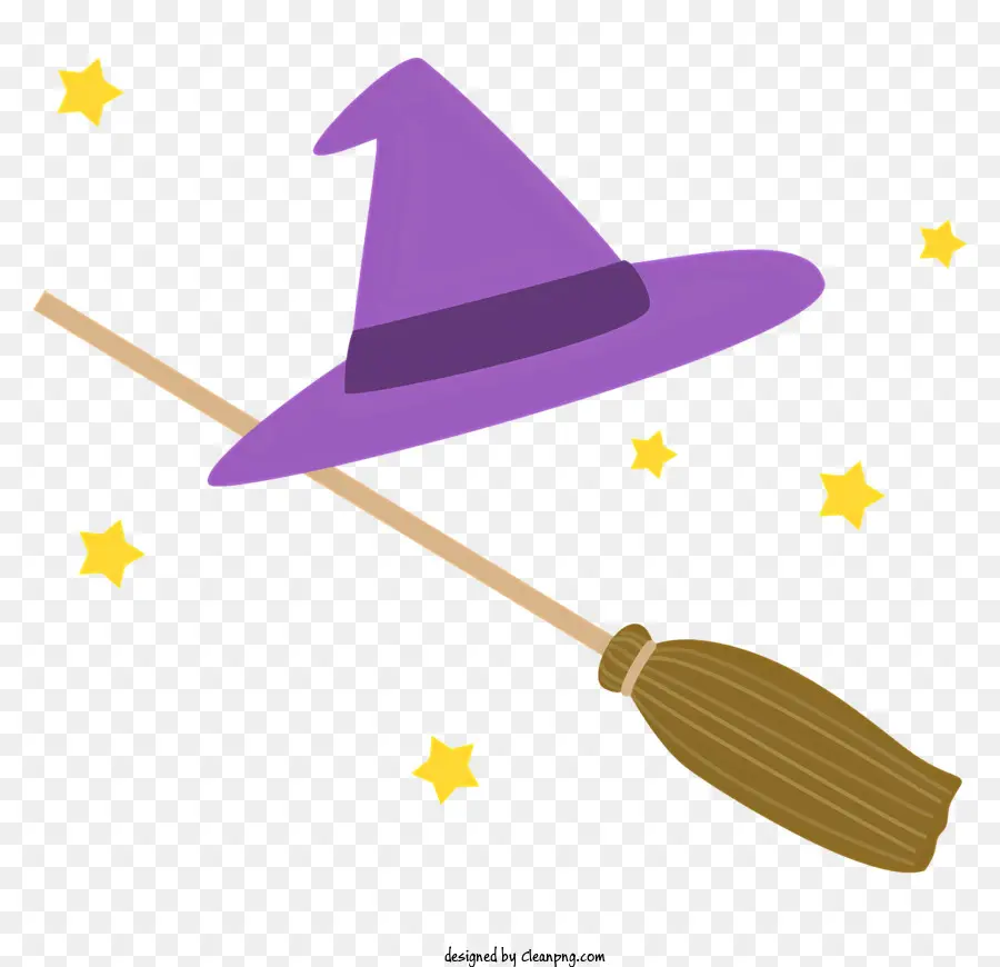 Chapeau De Sorcière，Chapeau De Sorcière Violet Et Balai PNG