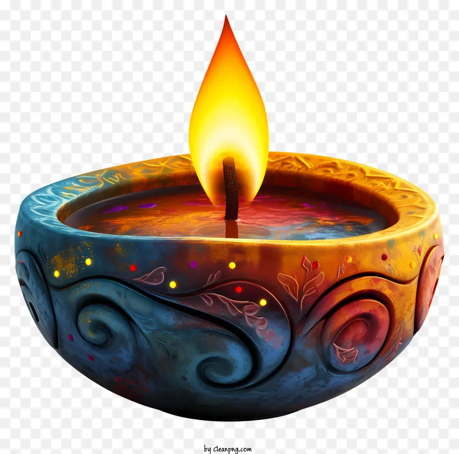Diwali Lampe，Bougie Décorative PNG
