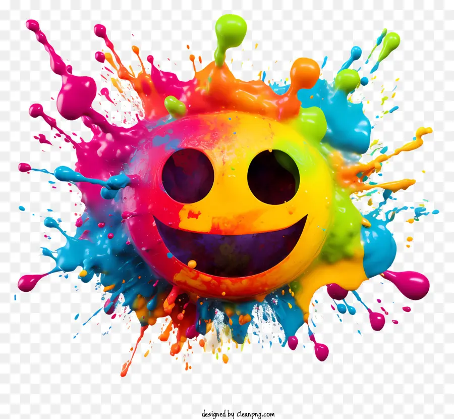 Holi，Visage Splash Coloré PNG