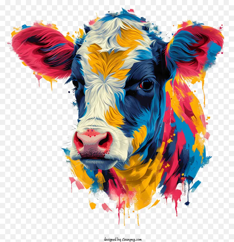 Tête De Vache，Vache Peinture PNG