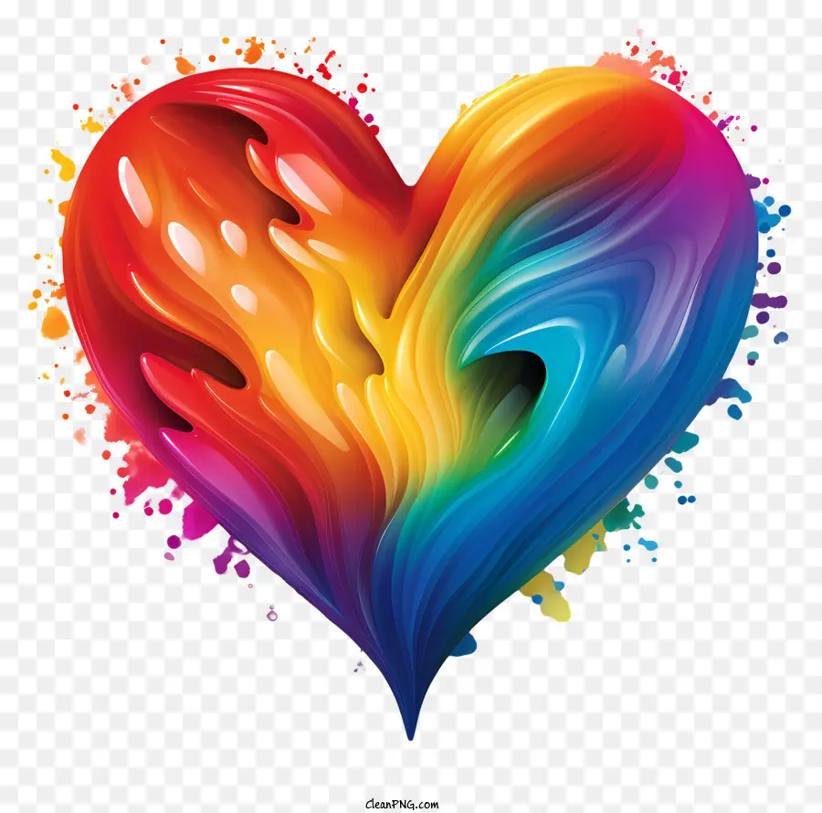 Lgbt Saint Valentin，Coeur Arc En Ciel PNG