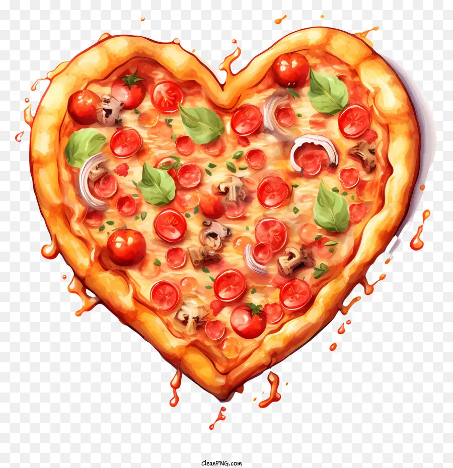 Pizza Saint Valentin，Pizza En Forme De Coeur PNG