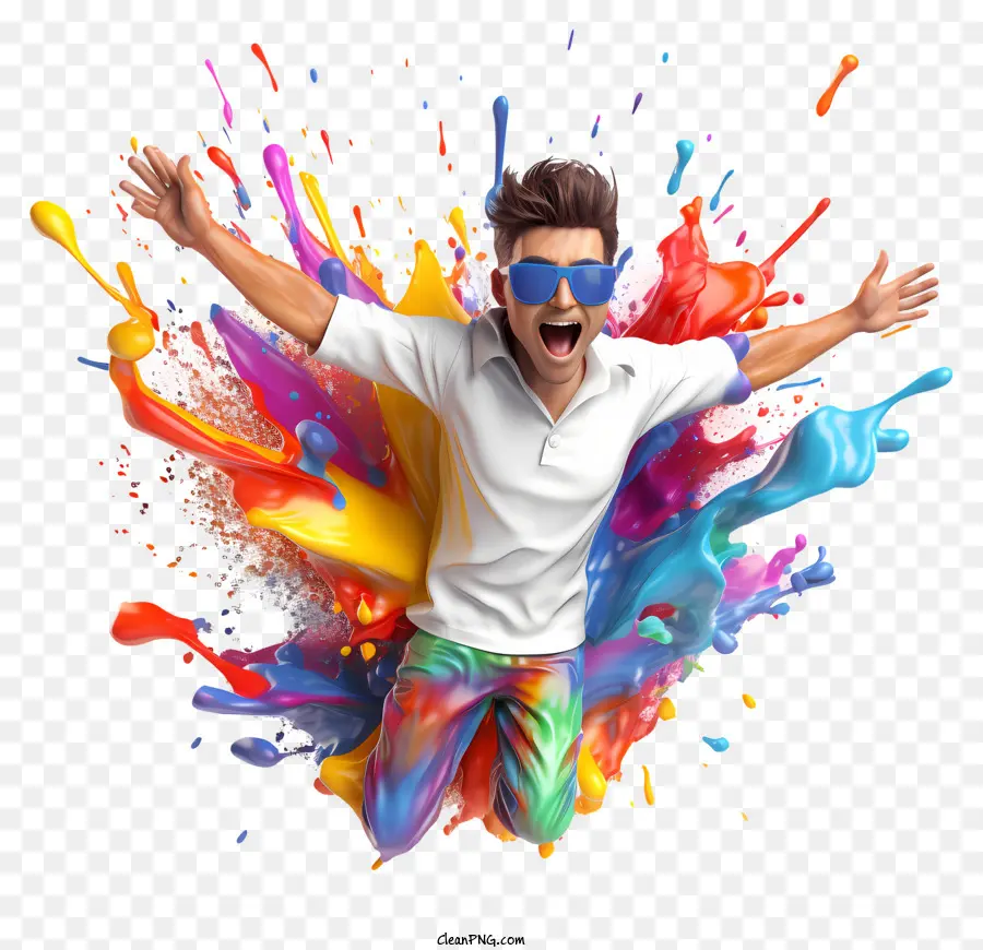 Holi，Éclaboussure De Peinture Colorée PNG