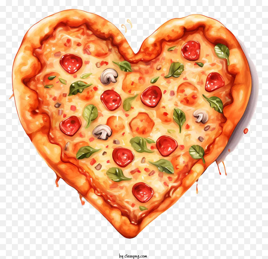 Pizza Saint Valentin，Pizza En Forme De Coeur PNG
