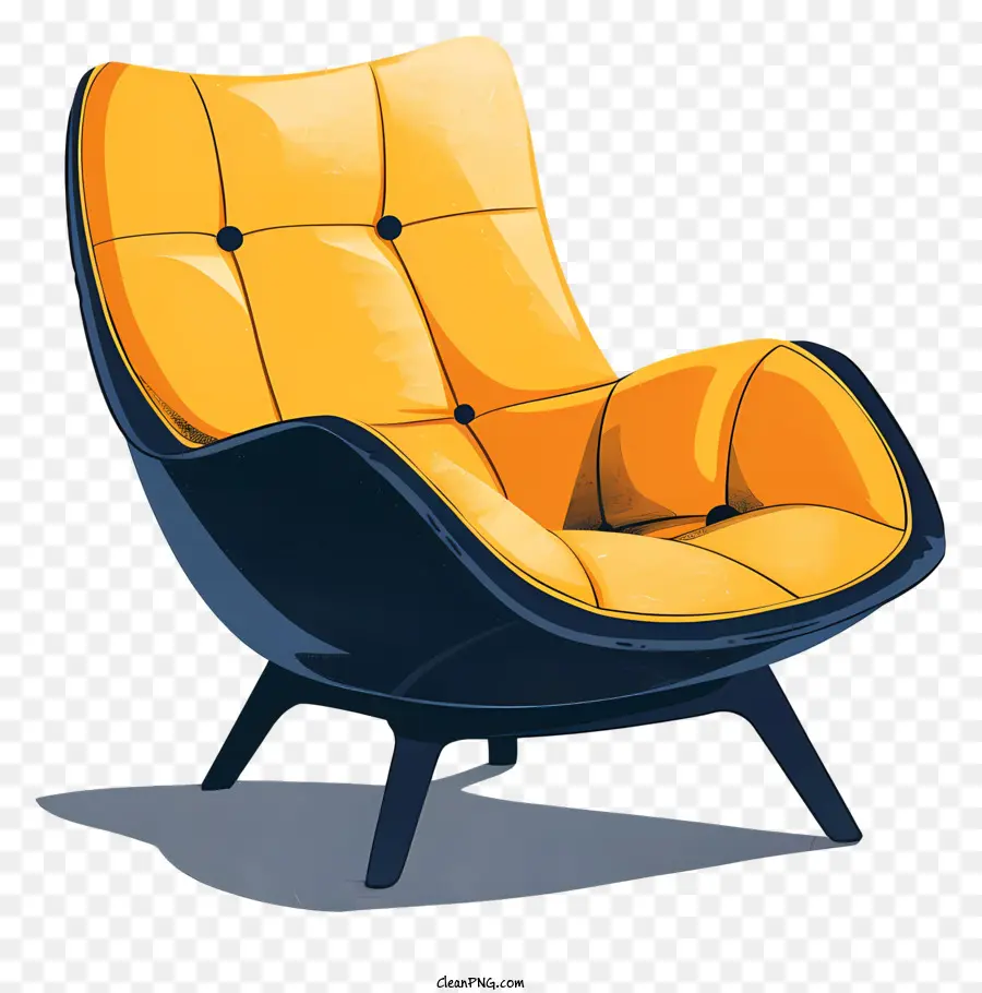 Chaise Moderne，Chaise Orange PNG