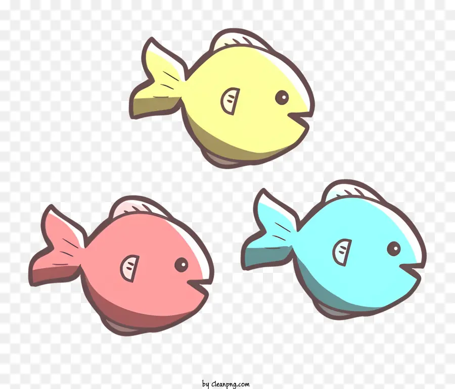 Les Poissons，Style Caricatural PNG